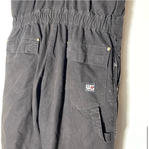 Work King Work Gear Insulated Black Canvas Winter Bib Overalls L - Picture 9 of 16